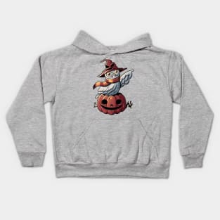 Spooky Magic Cute Funny Pumpkin Owl Kids Hoodie